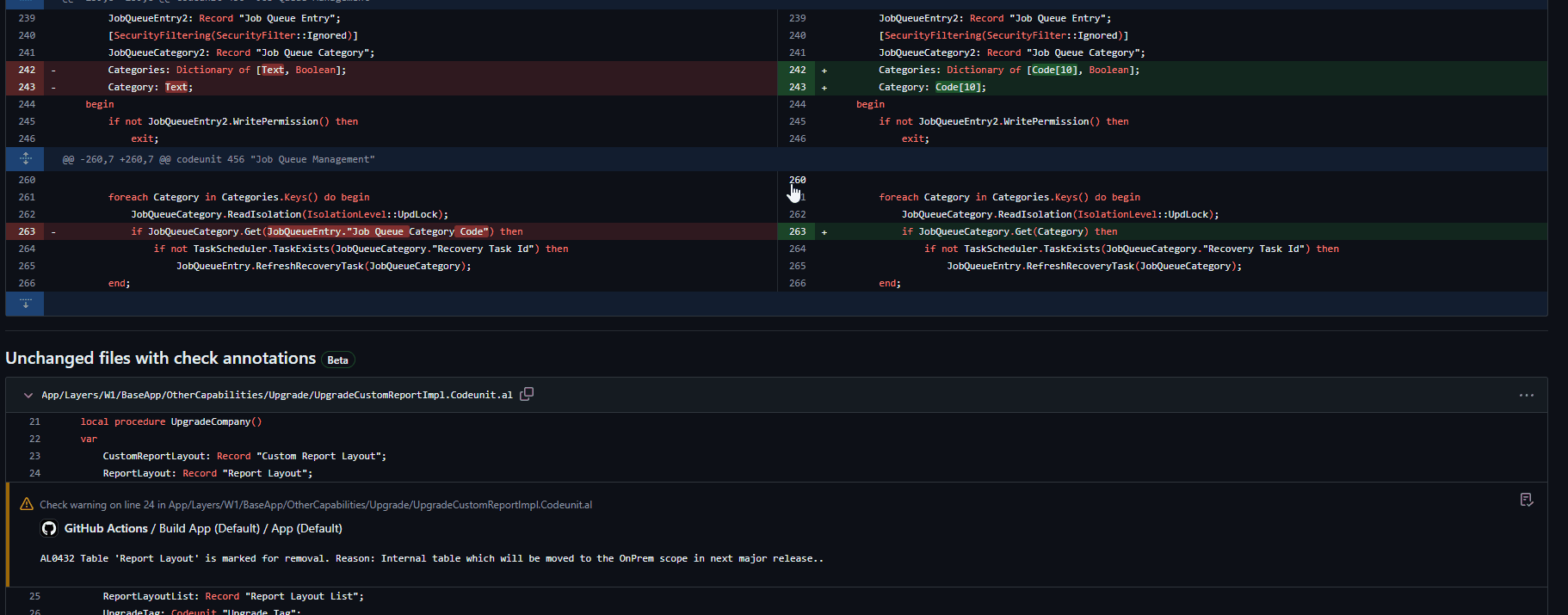 GitHub pull request diff demonstrating Shift-click selection of a continuous range of lines.
