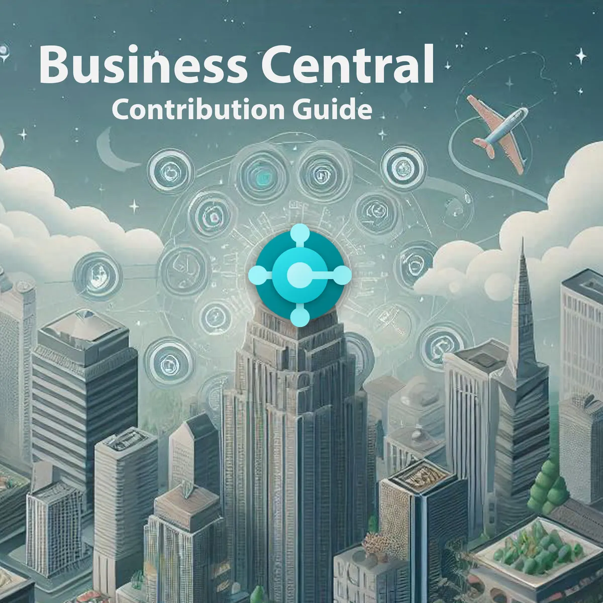 Cover page of the Business Central Contribution Guide, an A4 document with a title header and body text.