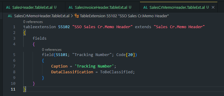 The completion accepted with a single Tab, leaving valid AL