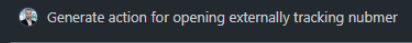 The inline Copilot prompt asking for an action that opens the tracking number externally
