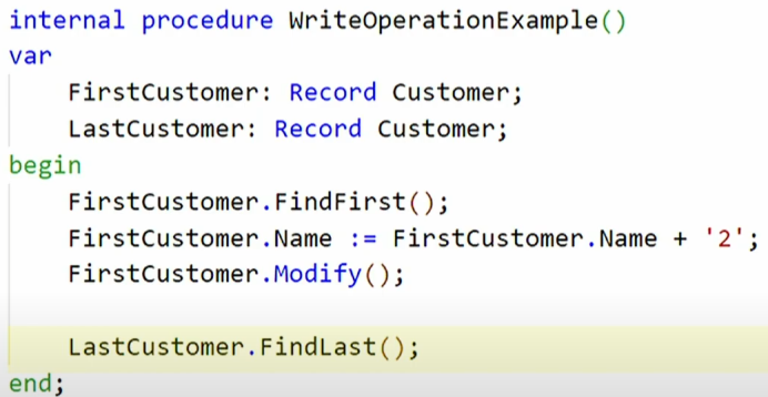 AL modifying the first customer and then reading the last - a read after a write