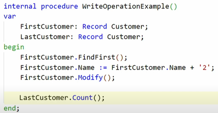 The same write followed by Count instead of FindLast
