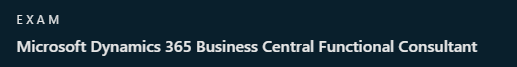 The Microsoft Dynamics 365 Business Central Functional Consultant exam banner