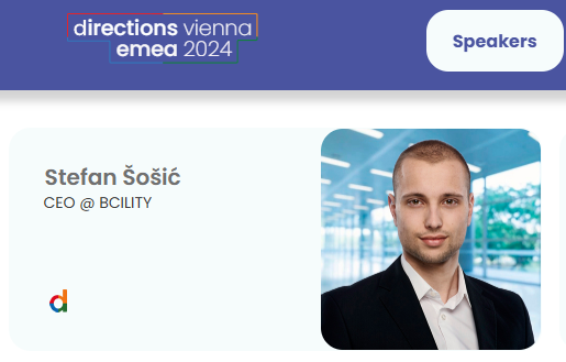 The Directions EMEA 2024 Vienna speaker card