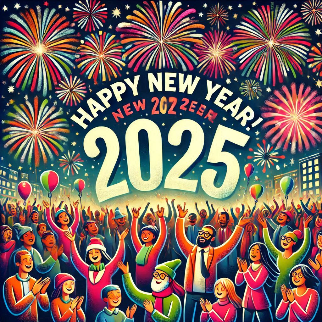 A Happy New Year 2025 illustration