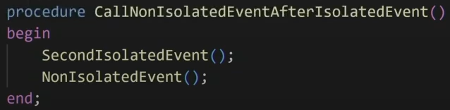 The subscriber that throws the error inside the non-isolated event