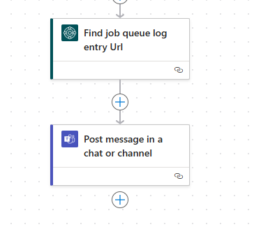 The same flow with only the Teams message, no email step