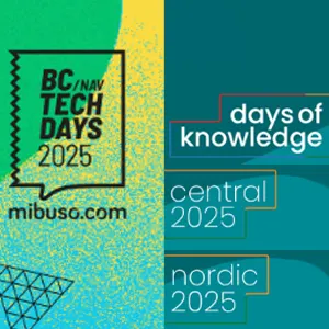 Blog title card listing upcoming Business Central conferences for Q1 2025.