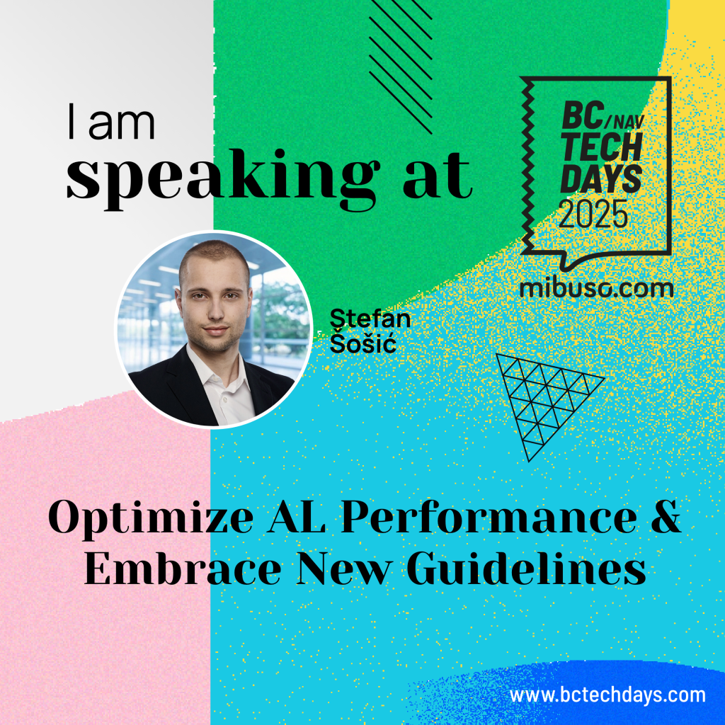 BC TechDays 2025 speaker graphic featuring Stefan Sosic and AL performance session announcement.
