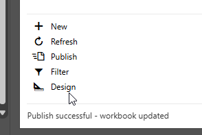 Office Add-in confirmation message: Publish successful - workbook updated.