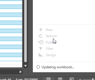 Office Add-in status panel during workbook update after publishing price list changes.