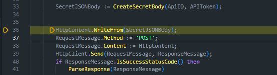 HttpContent.WriteFrom taking the SecretText body before the request is sent