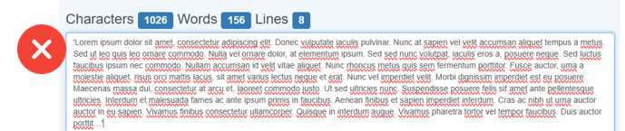 The copied value pasted into a counter, measuring 1026 characters over 156 words