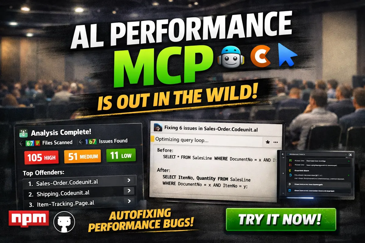 Blog title card with a speed gauge icon reading The AL Performance MCP.