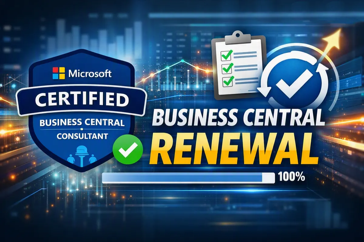 Blog title card with an exam/checklist icon reading MB-800 Decoded: 24 Business Central Scenarios and the Reasoning Behind Each Answer.
